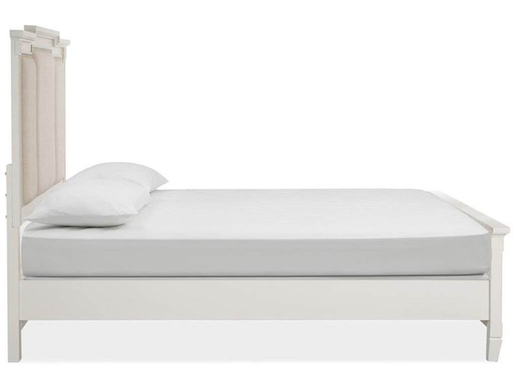 Wood Queen Panel Bed Upholstered Headboard KD - image 2