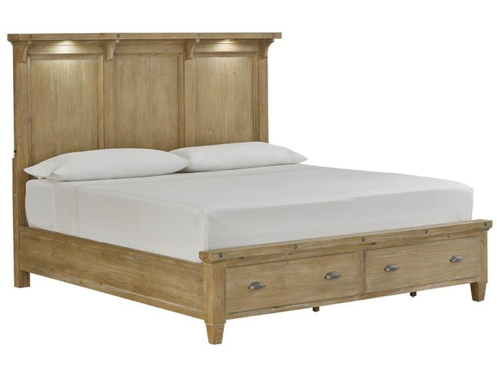 Complete Queen Lighted Panel Storage Bed - image 2