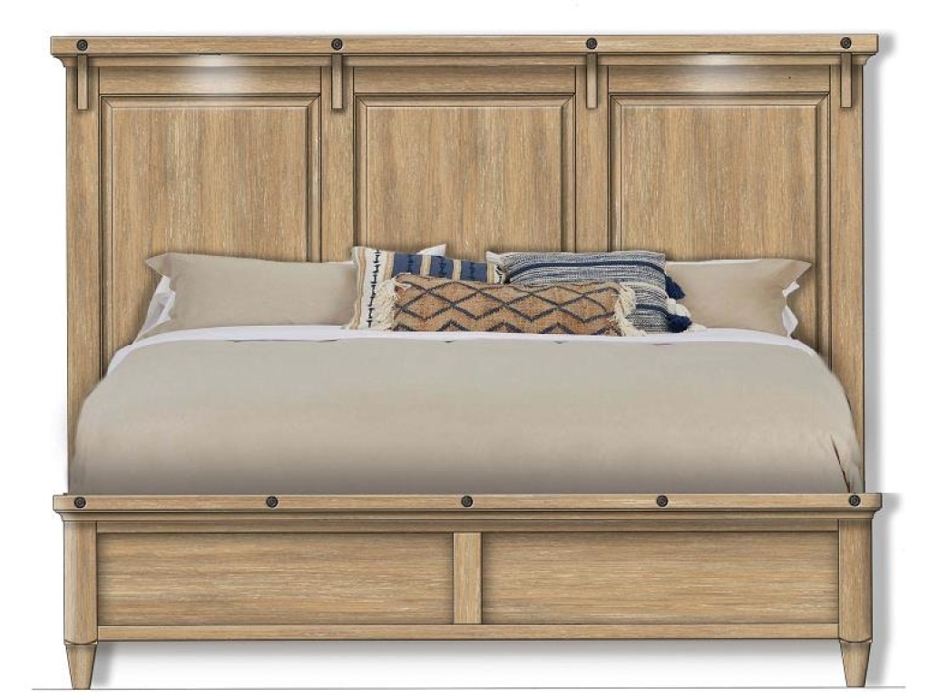 Complete Queen Lighted Panel Bed - main image