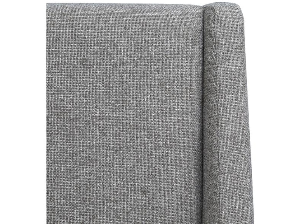 Wood Queen/King Island Bed Grey Upholstered Rails SU - image 1
