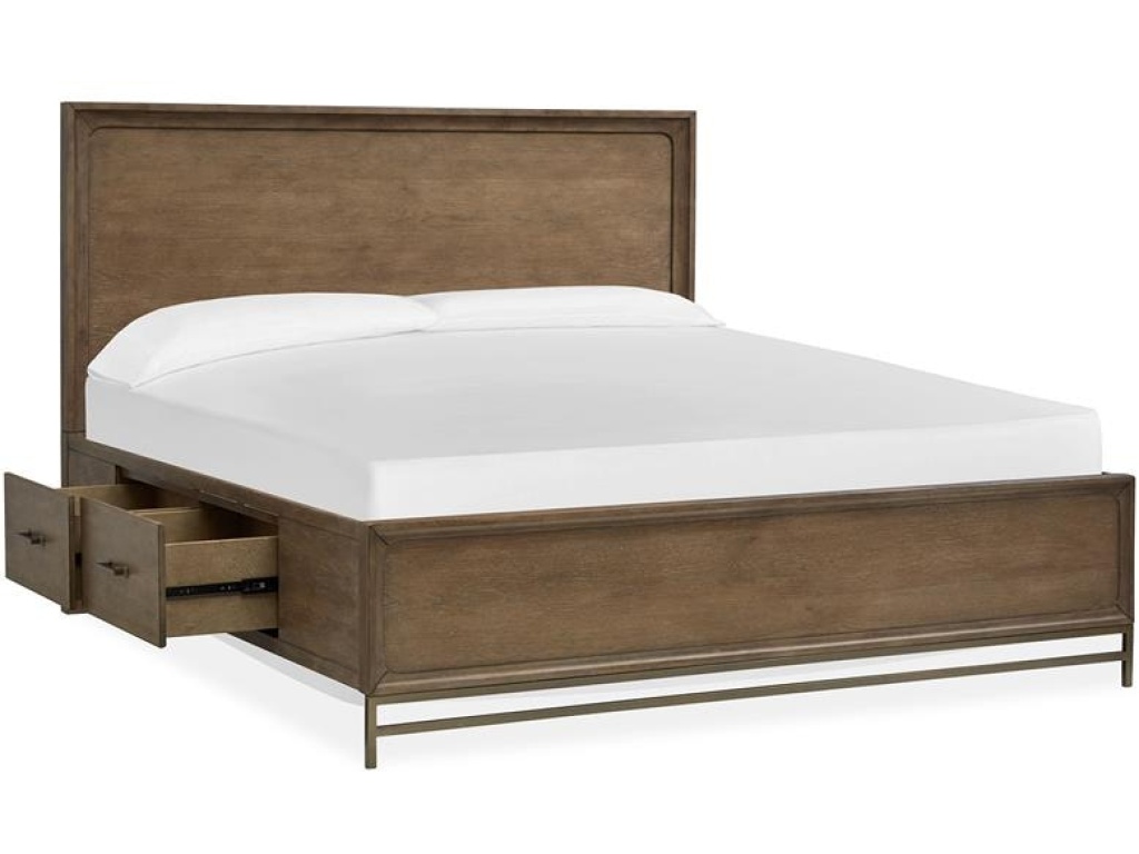 Wood Queen Panel Bed Storage Rail SU - image 1