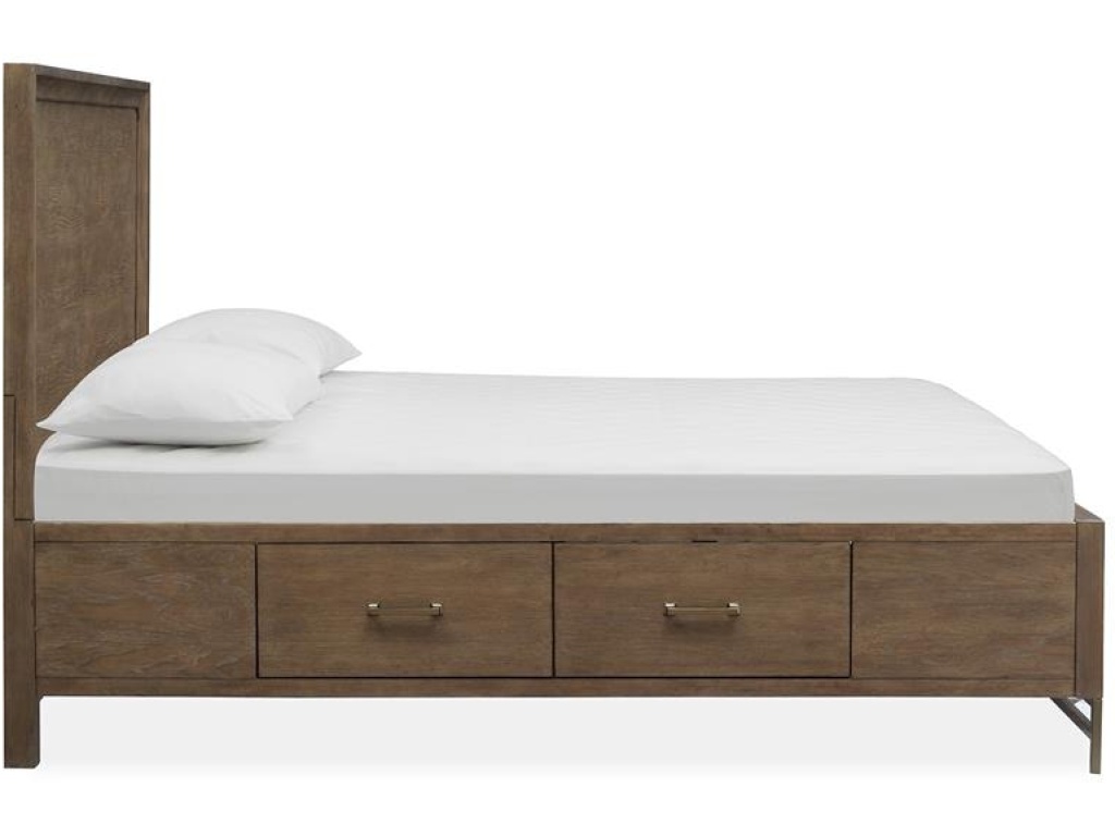Wood Queen Panel Bed Storage Rail SU - image 2