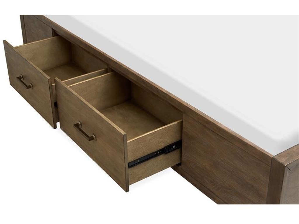 Wood Queen Panel Bed Storage Rail SU - image 3