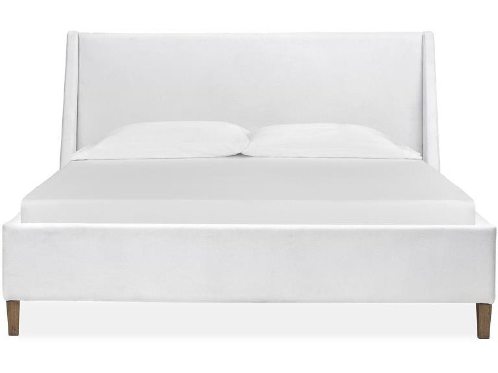 Complete Queen White Upholstered Island Bed - main image