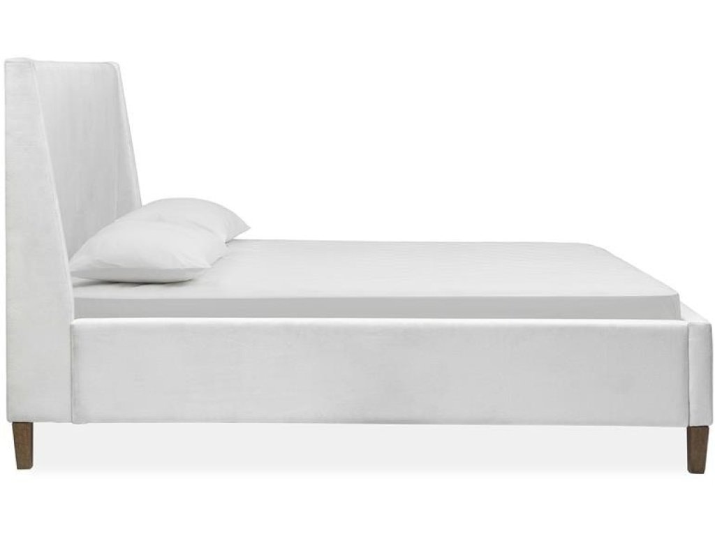 Complete Queen White Upholstered Island Bed - image 1