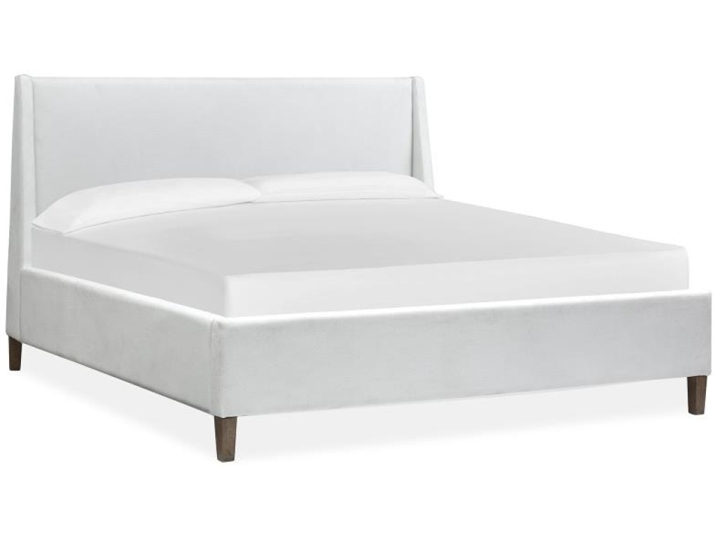 Complete Queen White Upholstered Island Bed - image 3