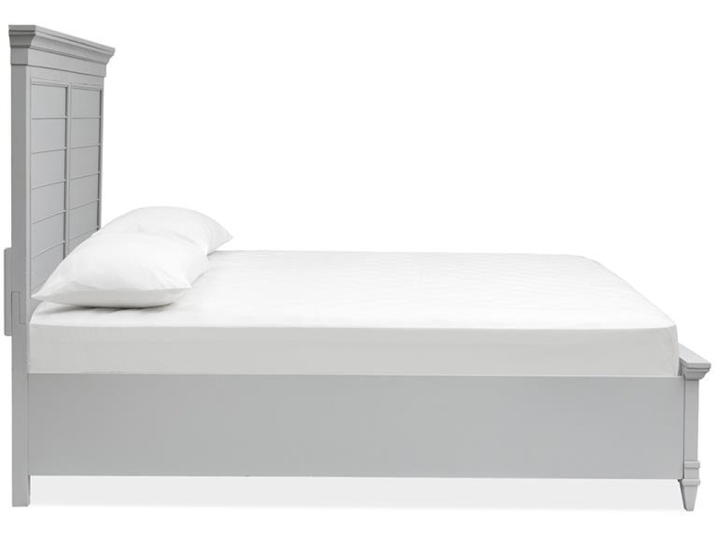 Wood Queen Panel Bed Storage Footboard - Grey SU - image 1