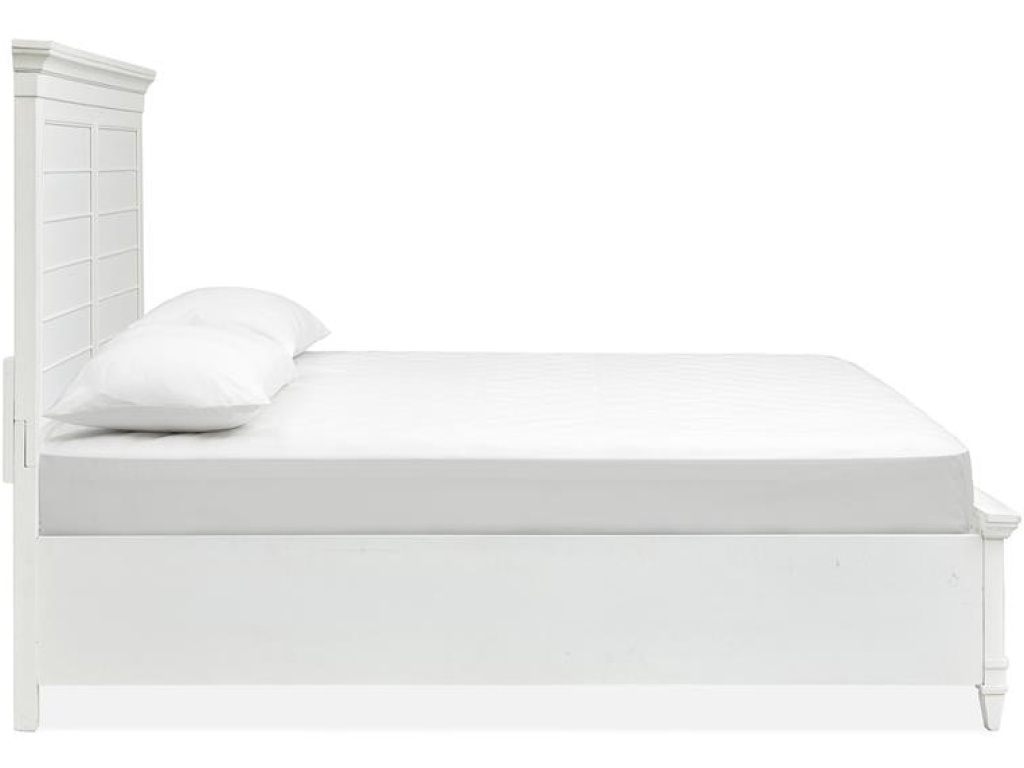 Wood Queen Panel Bed Storage Footboard - White SU - image 2