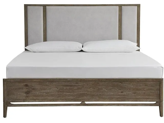 Complete Queen Panel Bed with Upholstered Headboard