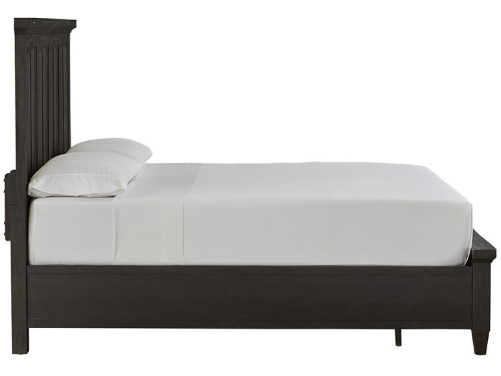Wood Queen Panel Bed Storage Footboard SU - image 2