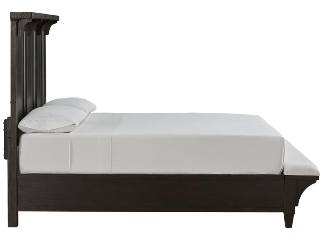 Complete Queen Lighted Panel Bed with Uph.Footboard - image 1
