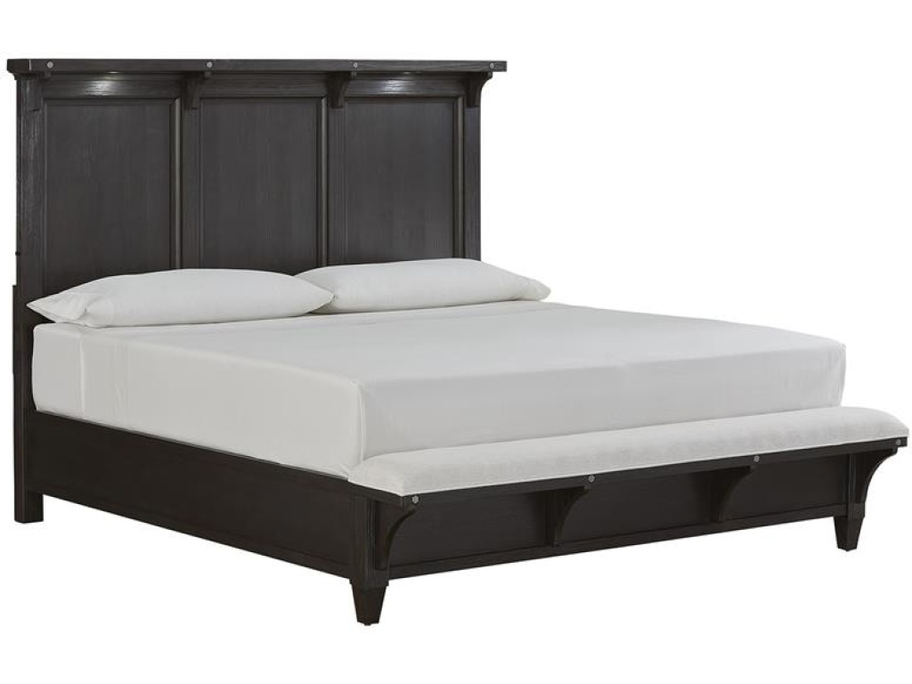 Complete Queen Lighted Panel Bed with Uph.Footboard - image 2