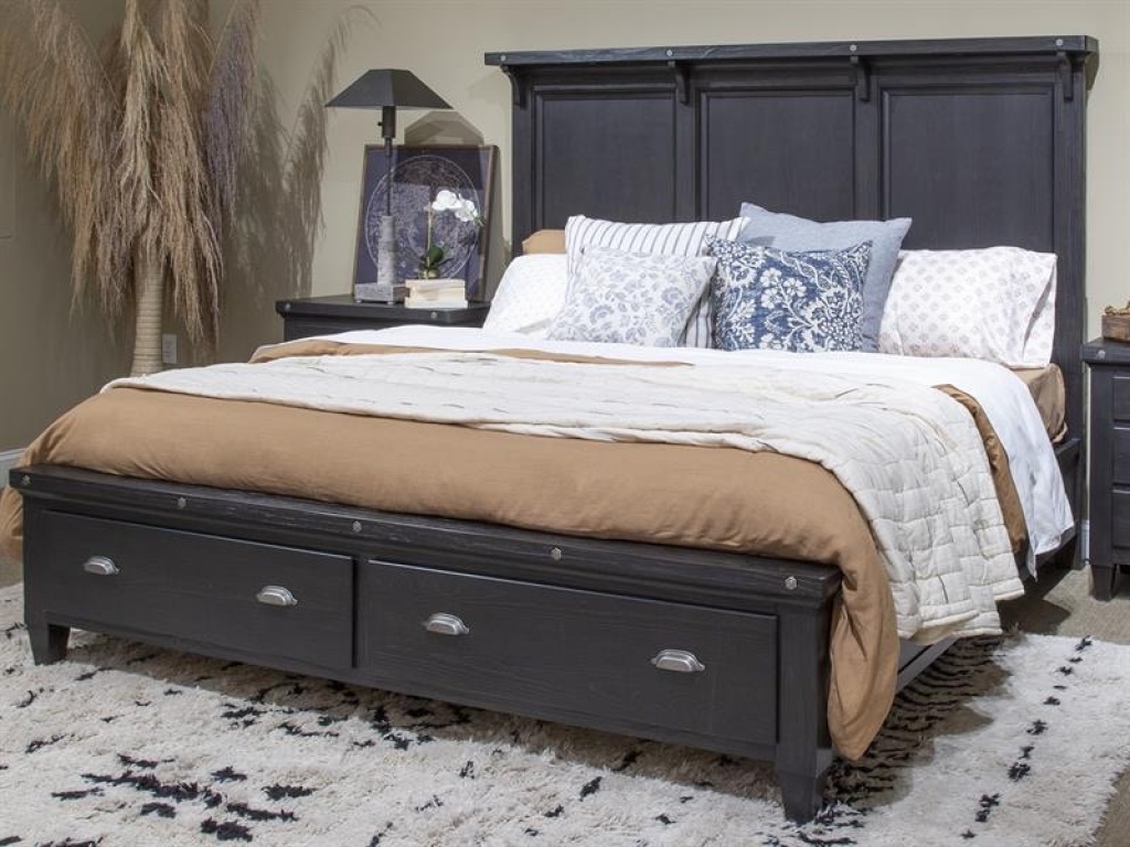 Complete Queen Lighted Panel Storage Bed - main image