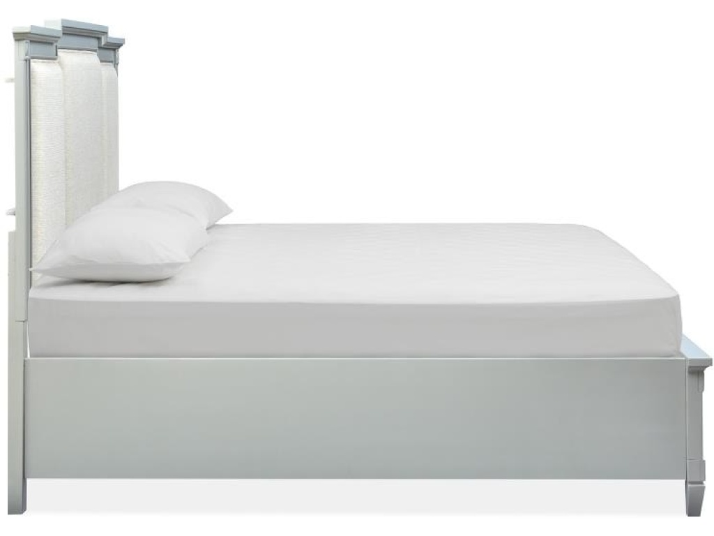 Wood Queen Panel Bed Storage Footboard SU - image 3