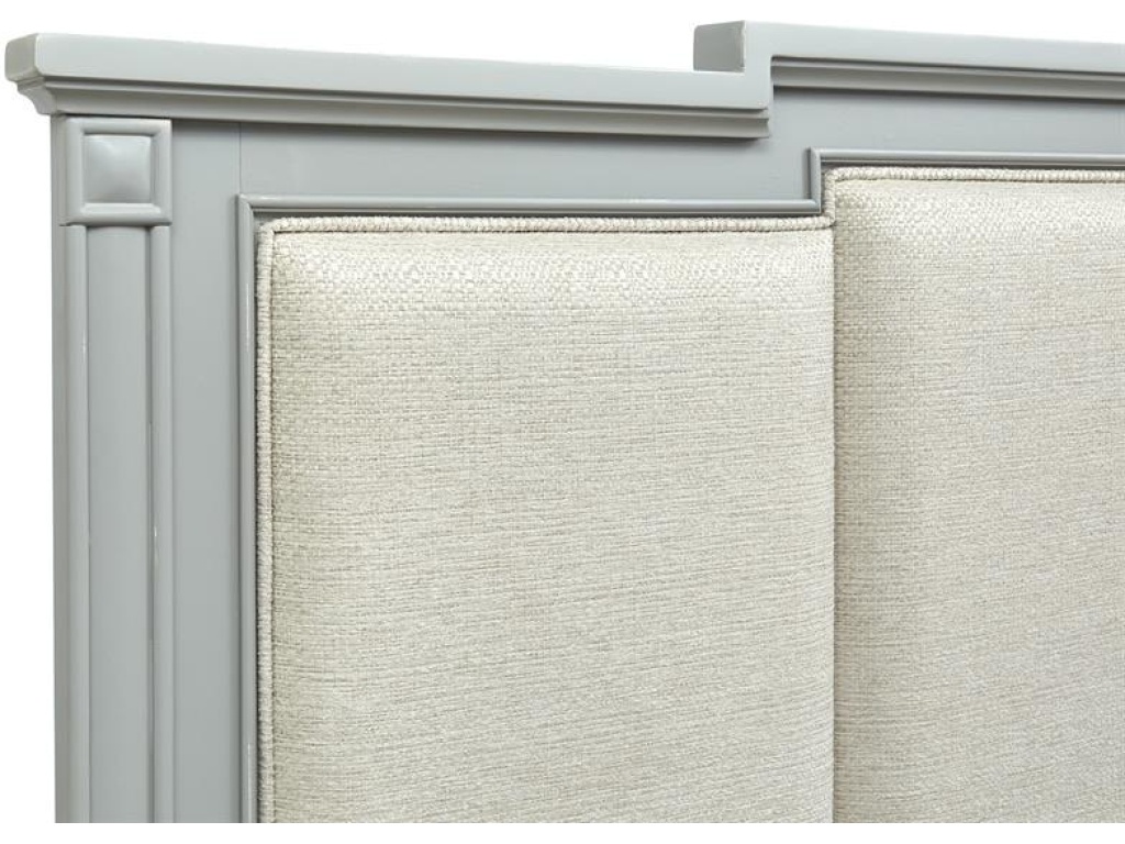 Wood Queen Panel Bed Upholstered Headboard KD - image 3