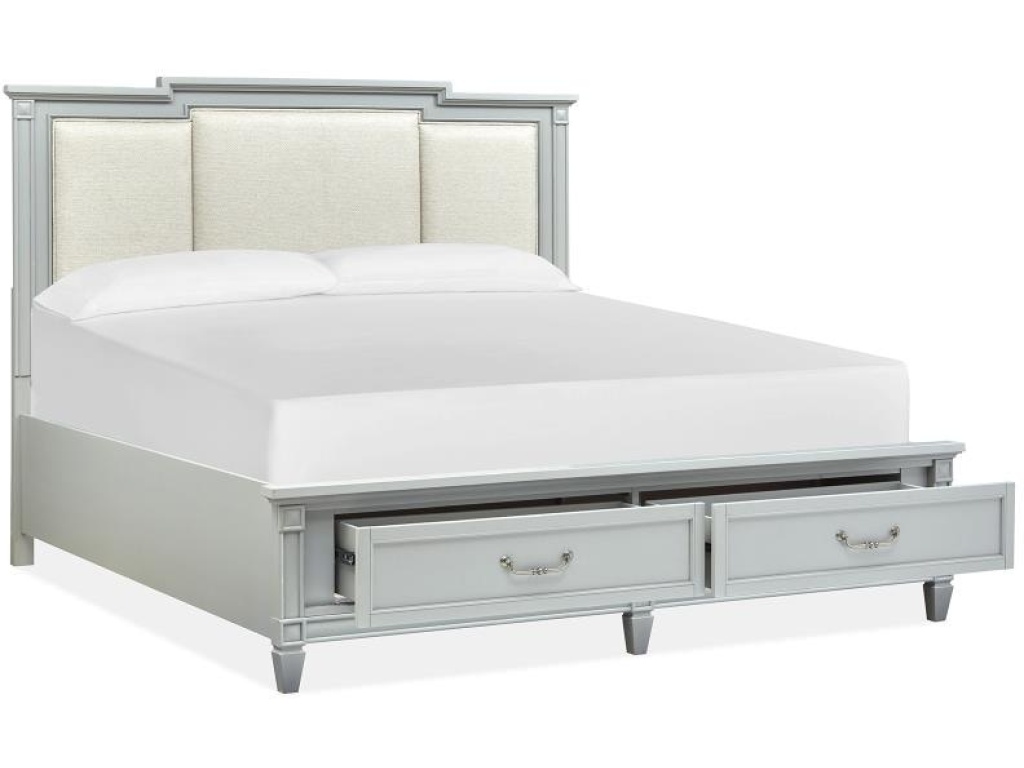 Wood Queen/King Panel Bed Rails for Storage Footboard SU - image 2