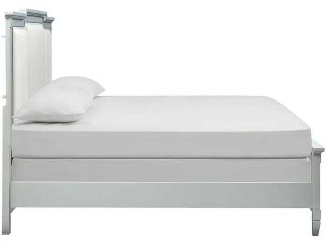 Complete Queen Panel Bed with Upholstered Headboard