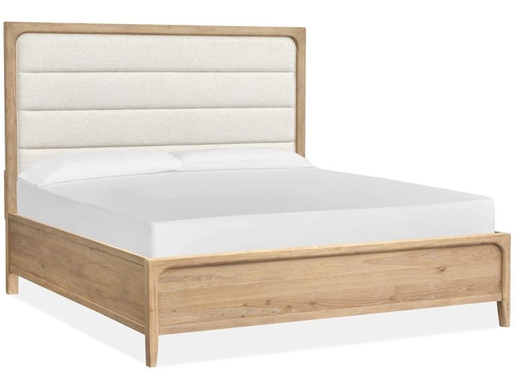 Complete Queen Panel Bed with Upholstered Headboard - image 1