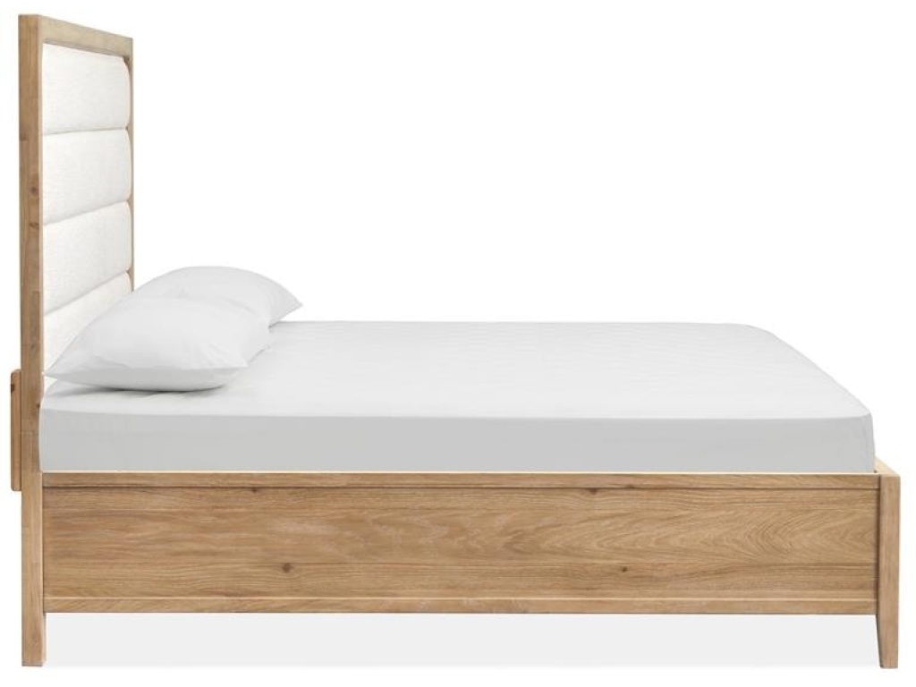 Complete Queen Panel Bed with Upholstered Headboard - image 2