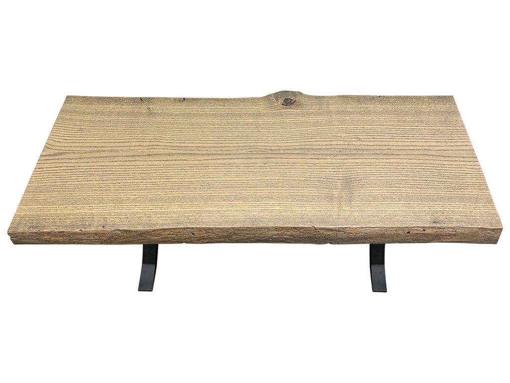 Live Edge Coffee Table in Pin Oak with Double Curve Base - image 2