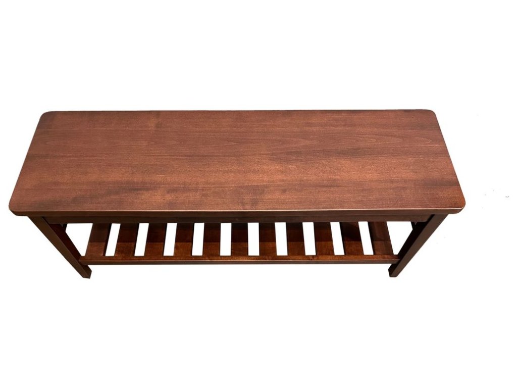 Custom Bench with Slatted Shelf - image 1