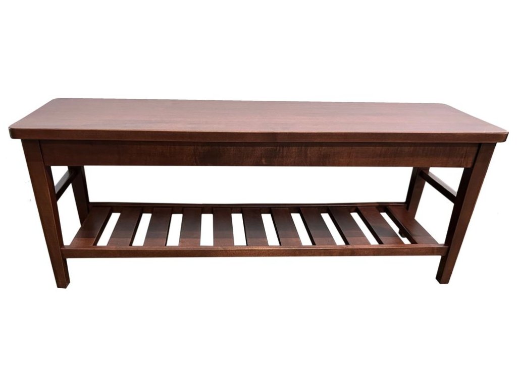 Custom Bench with Slatted Shelf - main image