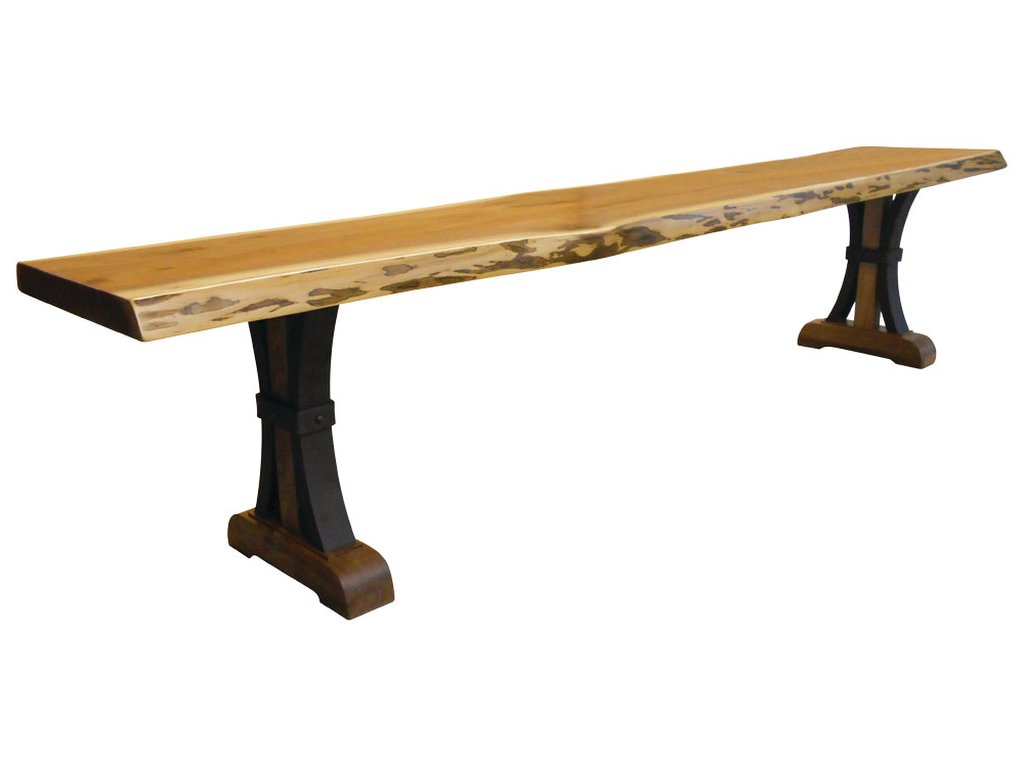 Live Edge Bench with Buckle Base - main image