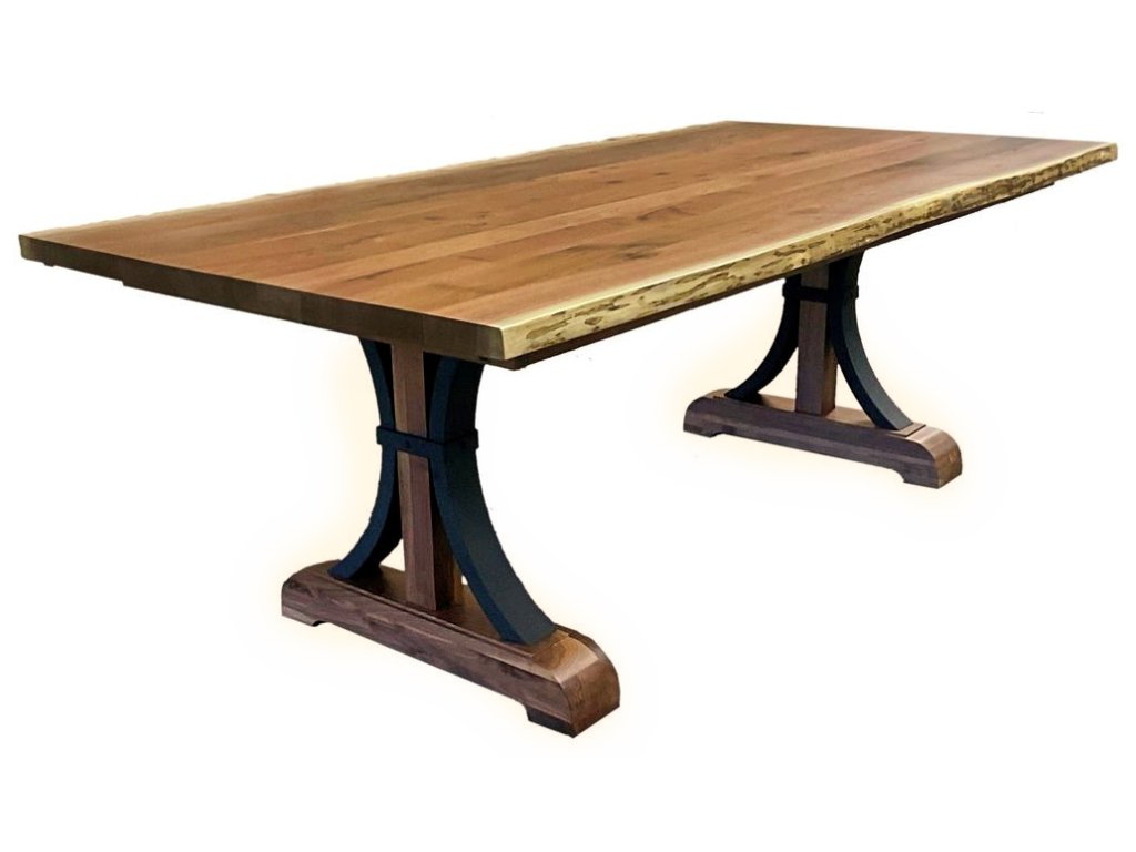 Live Edge Dining Table with Buckle Base - main image