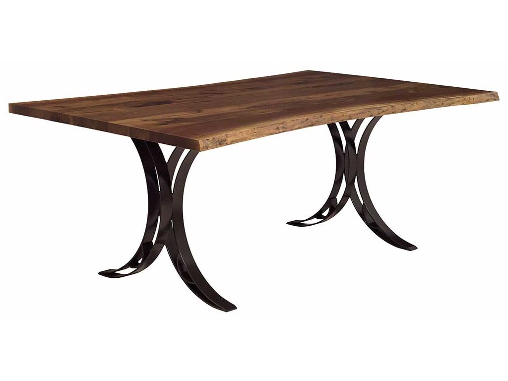Live Edge Dining Table with Double Curved Base - main image