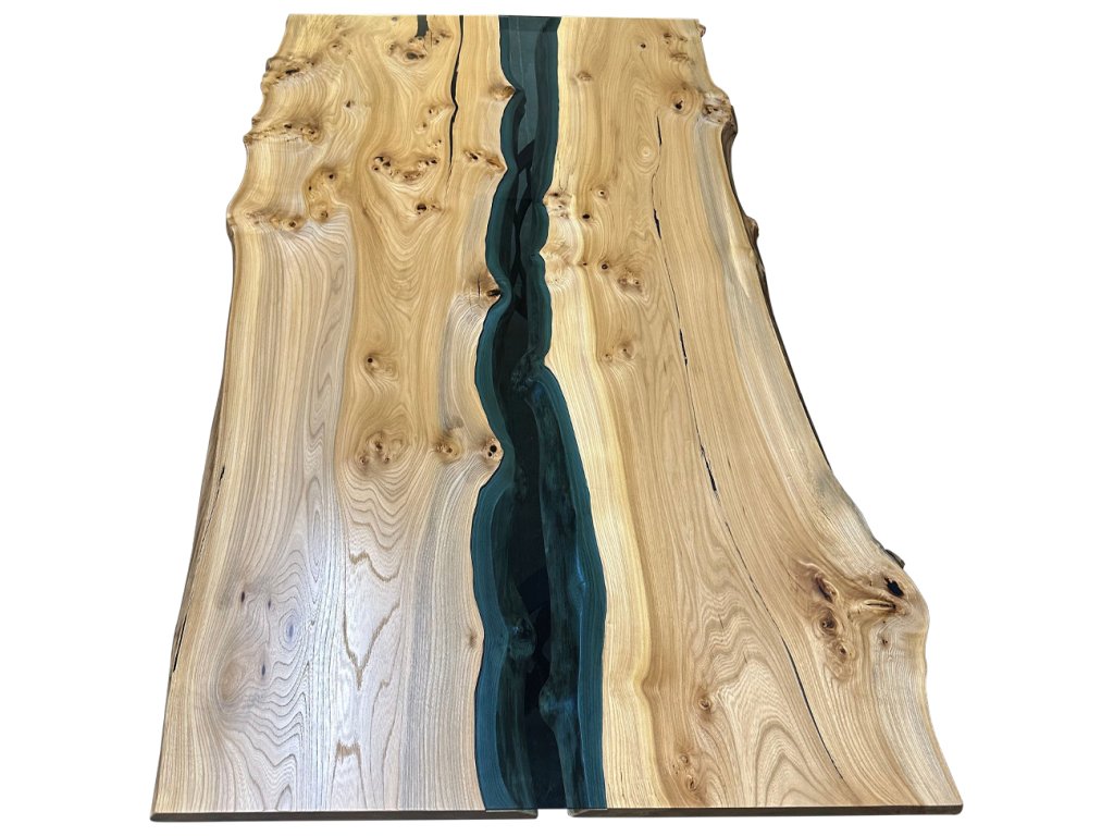 Custom Live Edge Glass River Table - image 1