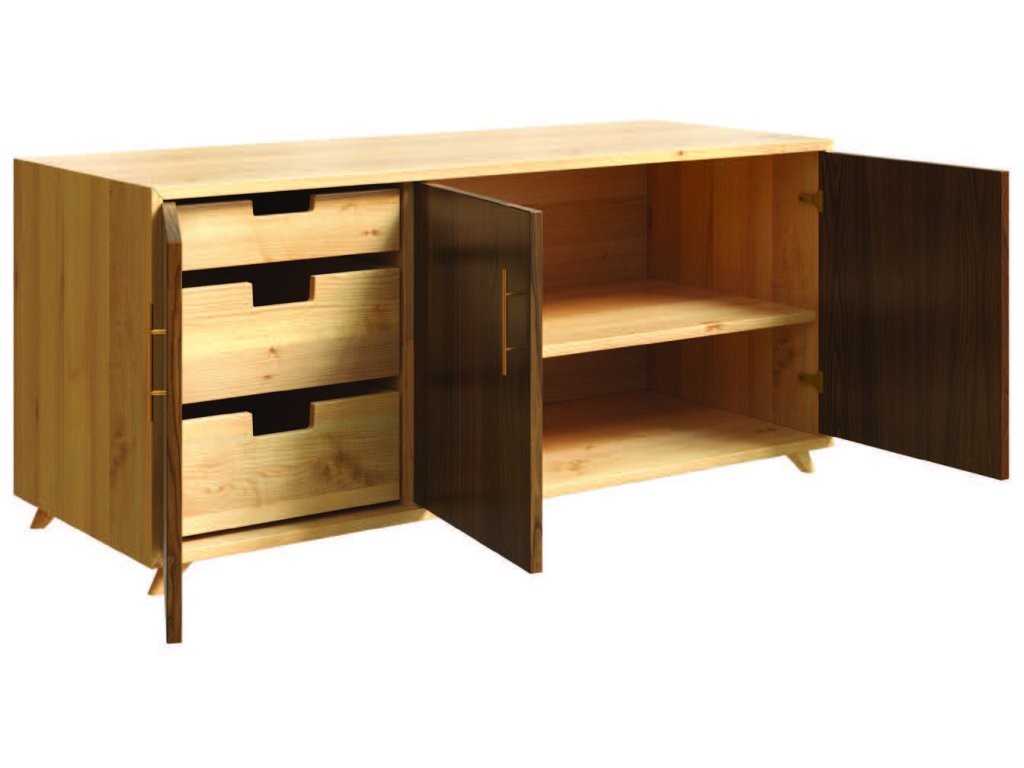 Barkman Furniture Monroe Credenza Cabinet, alternate view 1