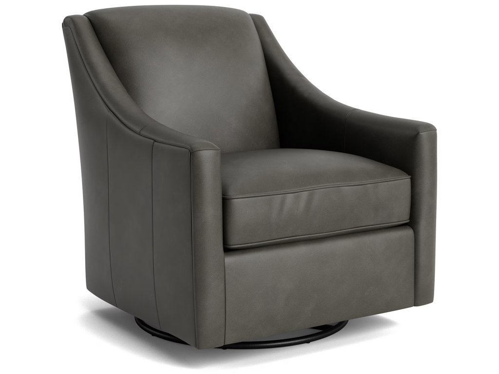 Corinna Leather Slope Arm Swivel Glider Chair - image 1