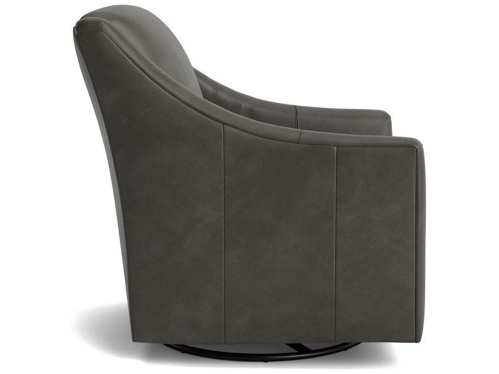 Corinna Leather Slope Arm Swivel Glider Chair - image 2