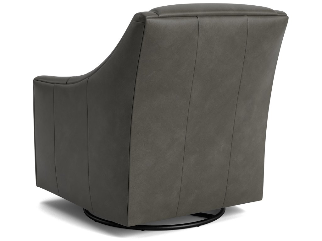 Corinna Leather Slope Arm Swivel Glider Chair - image 3