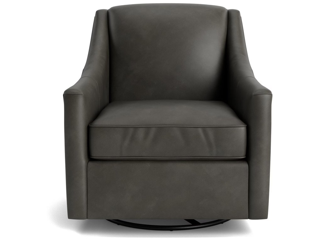Corinna Leather Slope Arm Swivel Glider Chair - main image