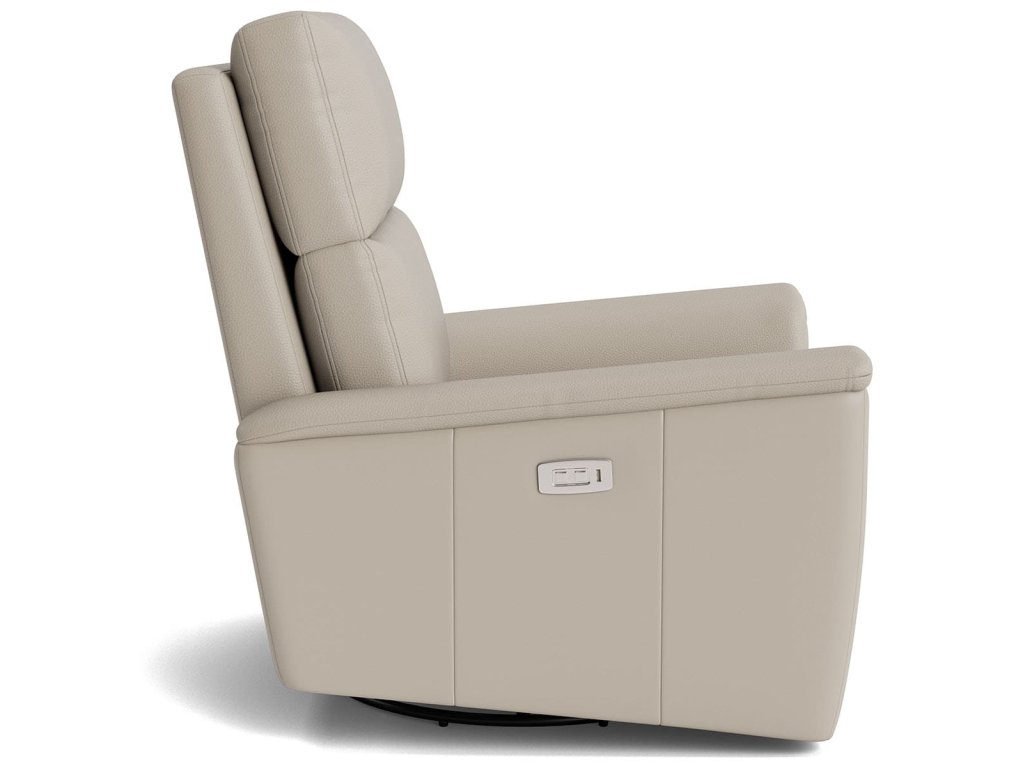 Harris Leather Pad Arm Swivel Glider Power Recliner - image 2