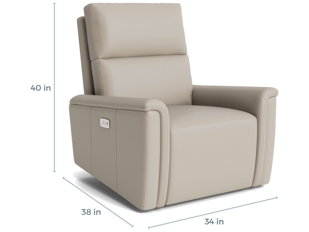 Harris Leather Pad Arm Swivel Glider Power Recliner - image 4