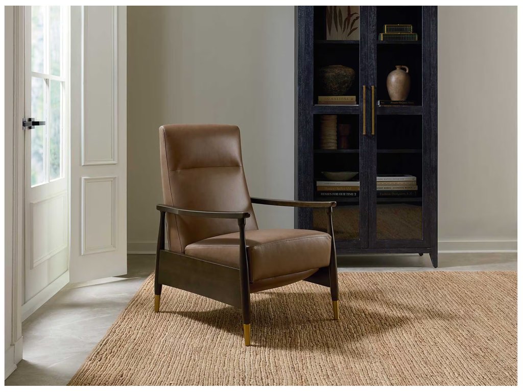 Maris Leather Manual Recliner with Wood Frame - image 1