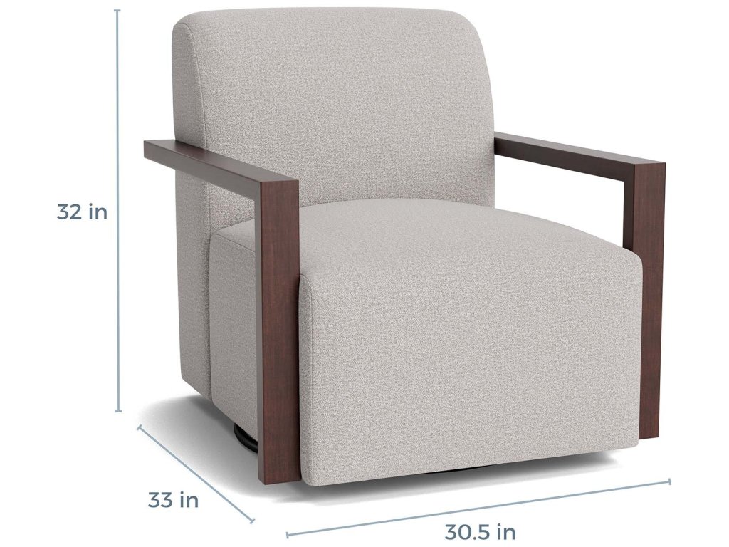 Creswell Wood Arm Swivel Chair - image 3