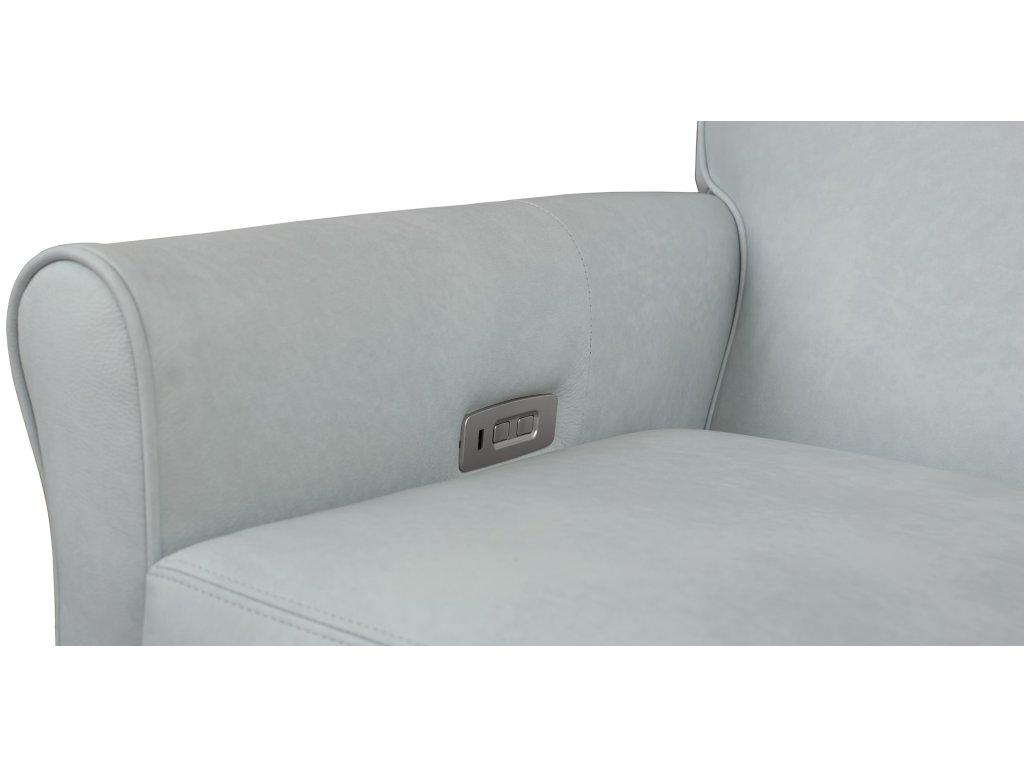 Nelson Leather Sock Arm Lay Flat Power Recliner - image 11