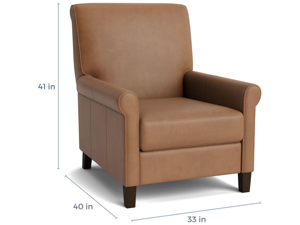 Nelson Leather Sock Arm Lay Flat Manual Recliner - image 4