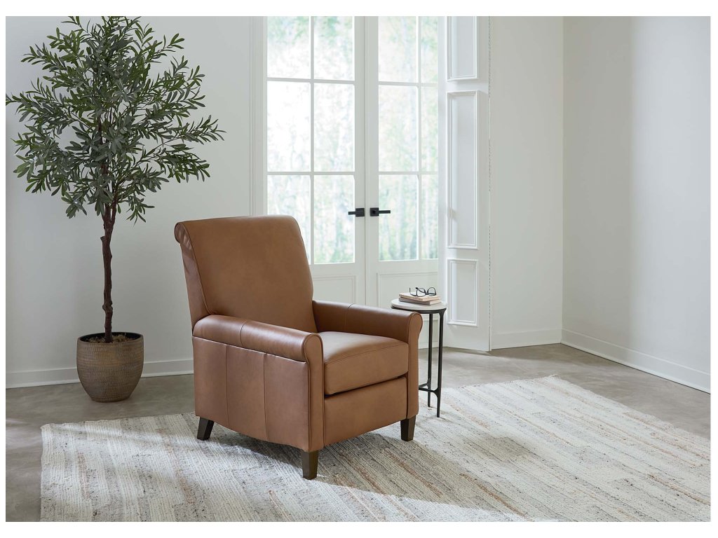 Nelson Leather Sock Arm Lay Flat Manual Recliner - image 1