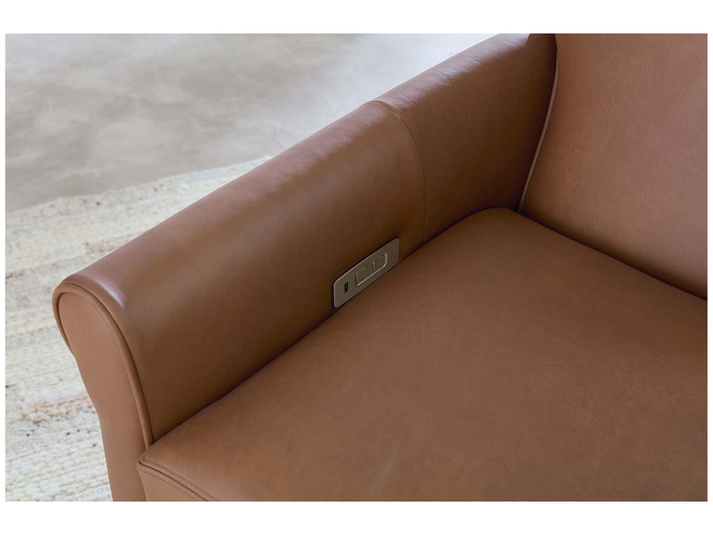 Nelson Leather Sock Arm Lay Flat Manual Recliner - image 5