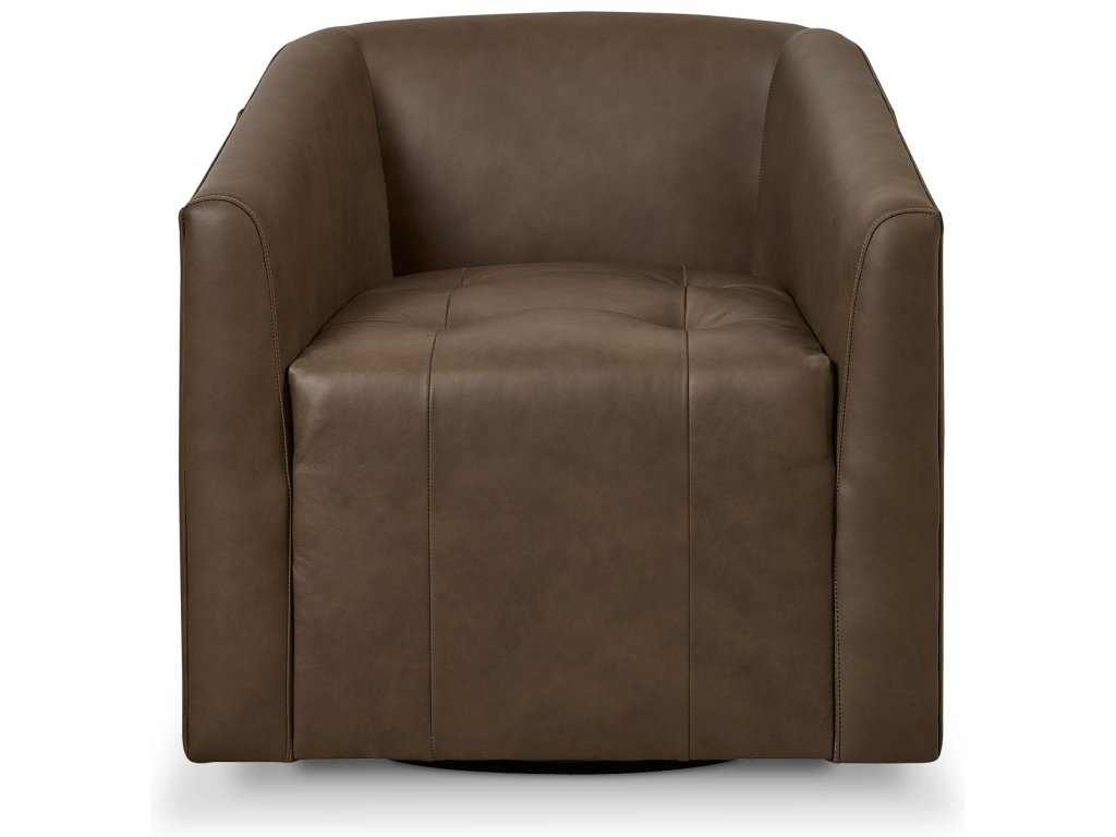 Emory Leather Barrel Swivel Chair - main image