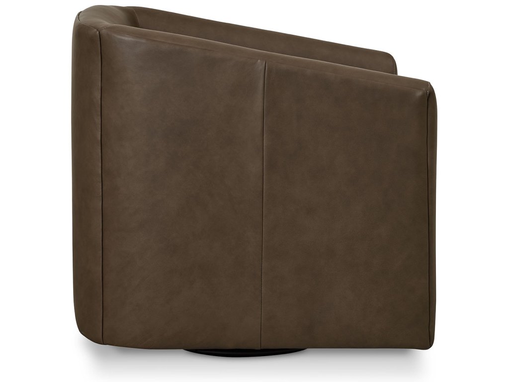 Emory Leather Barrel Swivel Chair - image 4