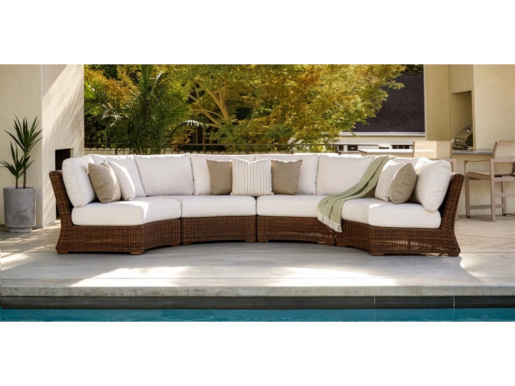 Huntington Outdoor Wicker Curved Armless Loveseat - image 1