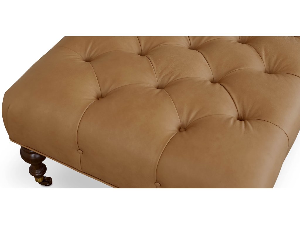 Belwood Tufted Leather Ottoman - image 4