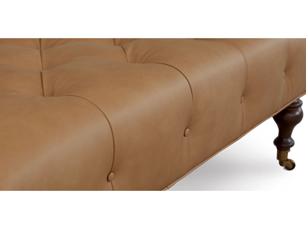 Belwood Tufted Leather Ottoman - image 5