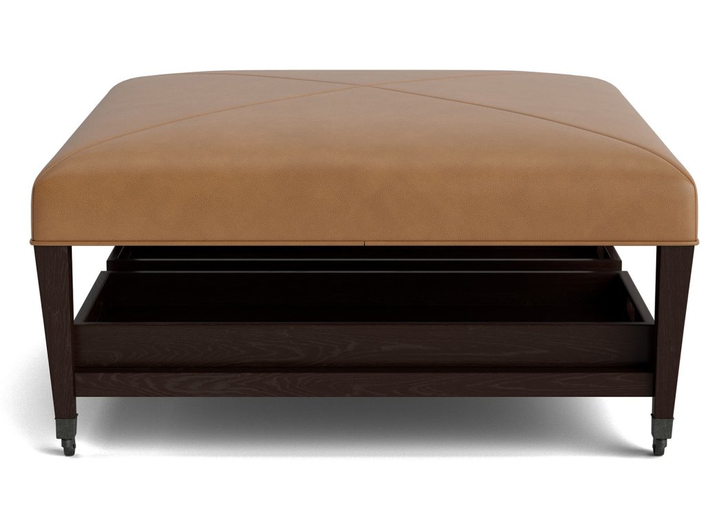 Kara Leather Ottoman with Trays and Casters - image 2