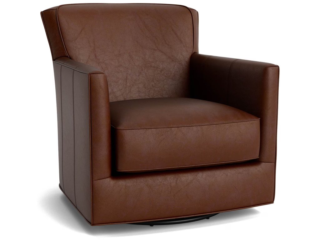 New American Living Leather Thin Track Arm Swivel Chair - main image